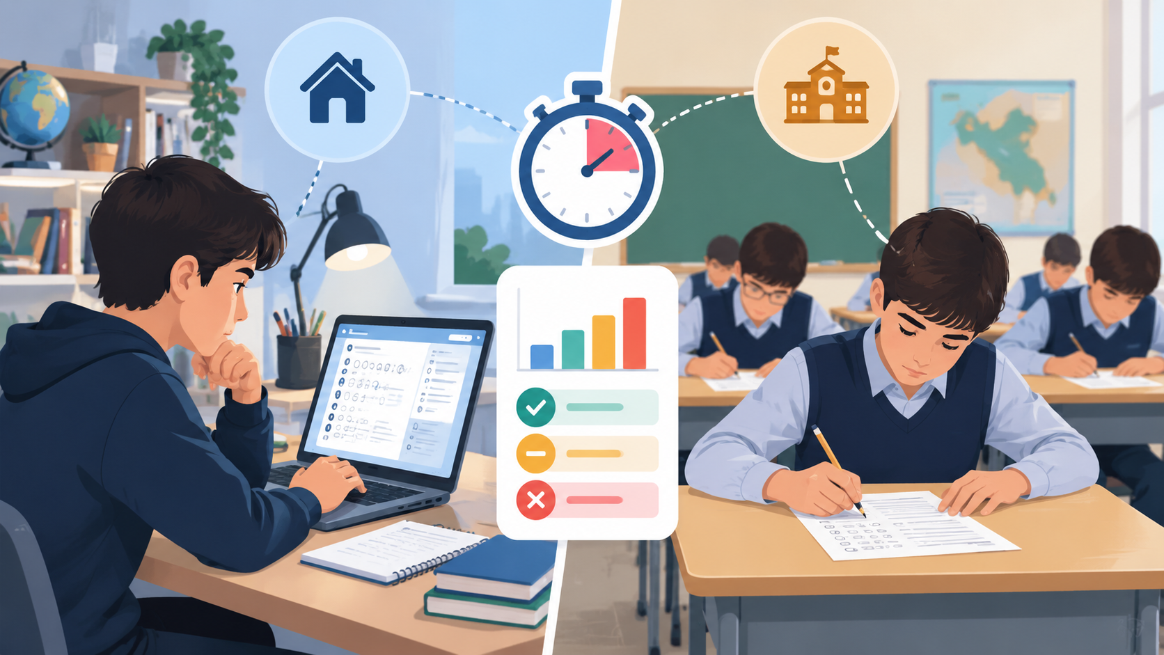 تفاوت آزمون آنلاین و حضوری، آزمون شبیهساز تیزهوشان