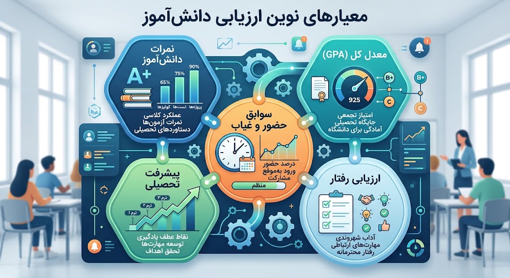 معیارهای ارزیابی دانش‌آموز مدارس تیزهوشان شامل معدل، نمرات و انضباط