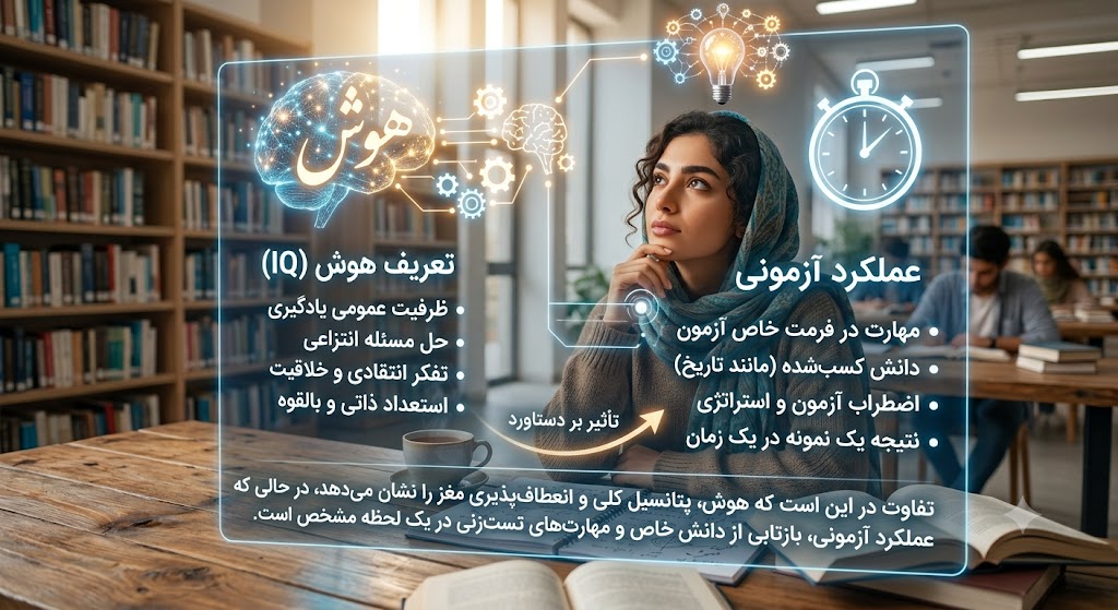 تفاوت «هوش» با «عملکرد آزمونی»
