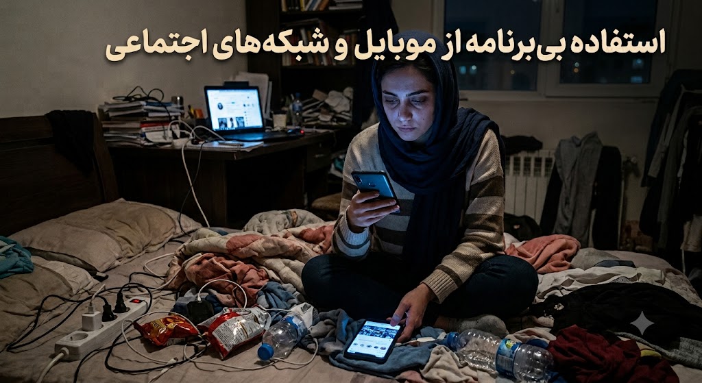 استفاده بی‌برنامه از موبایل و شبکه‌های اجتماعی