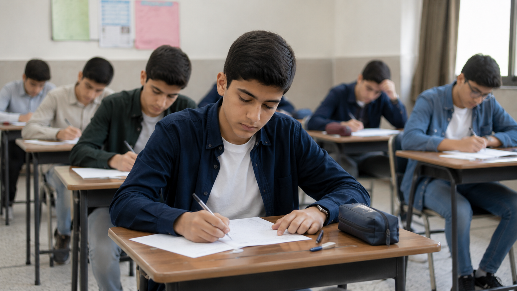 لباس راحت دانش‌آموز هنگام شرکت در آزمون تیزهوشان