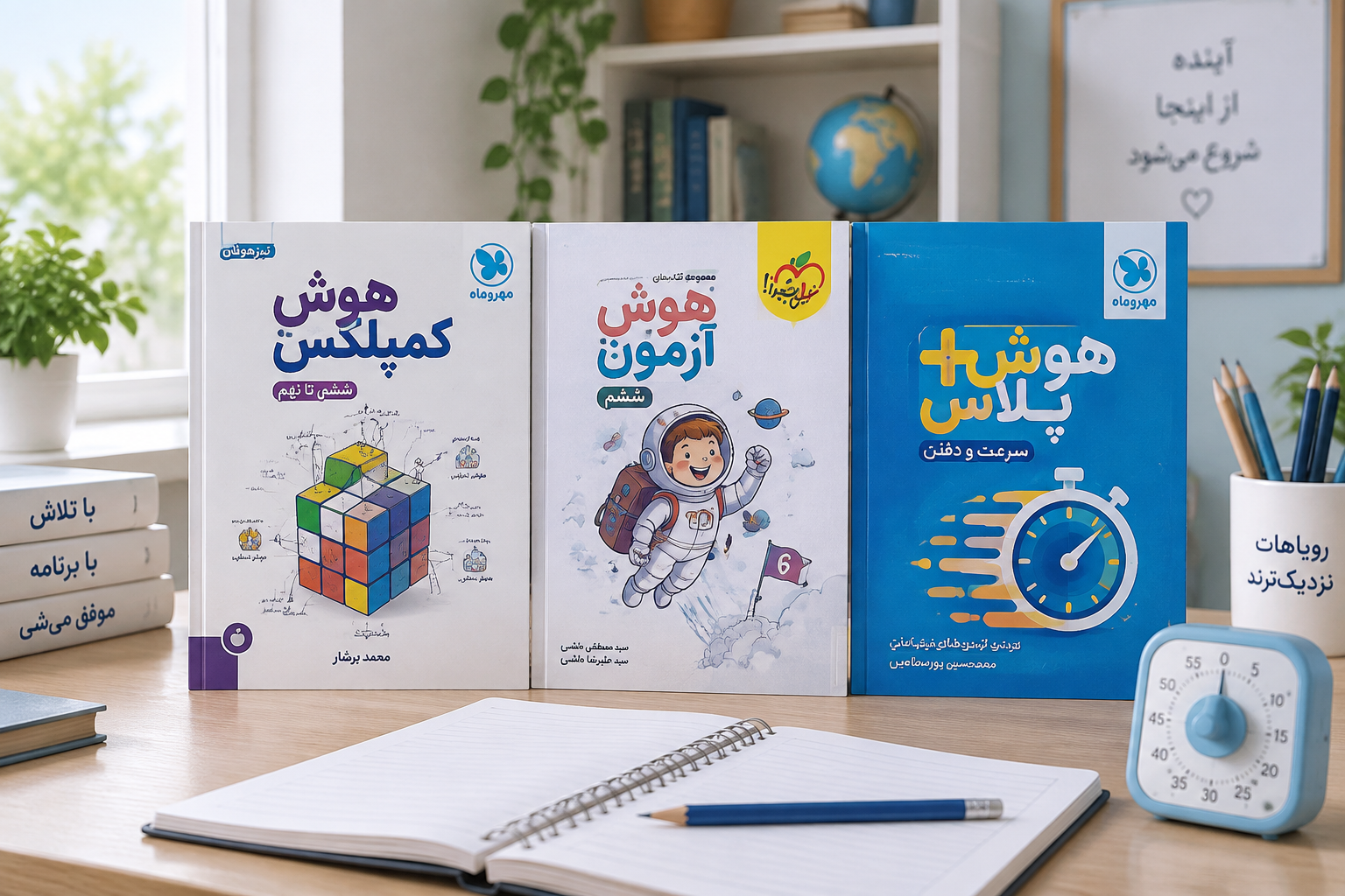 مقایسه کتاب‌های هوش کمپلکس مهروماه، هوش آزمون ششم خیلی‌سبز و هوش پلاس سرعت و دقت